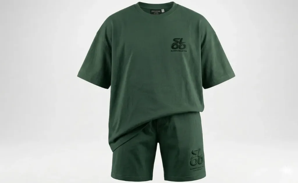 طقم صيف باللون الاخضر الغامق